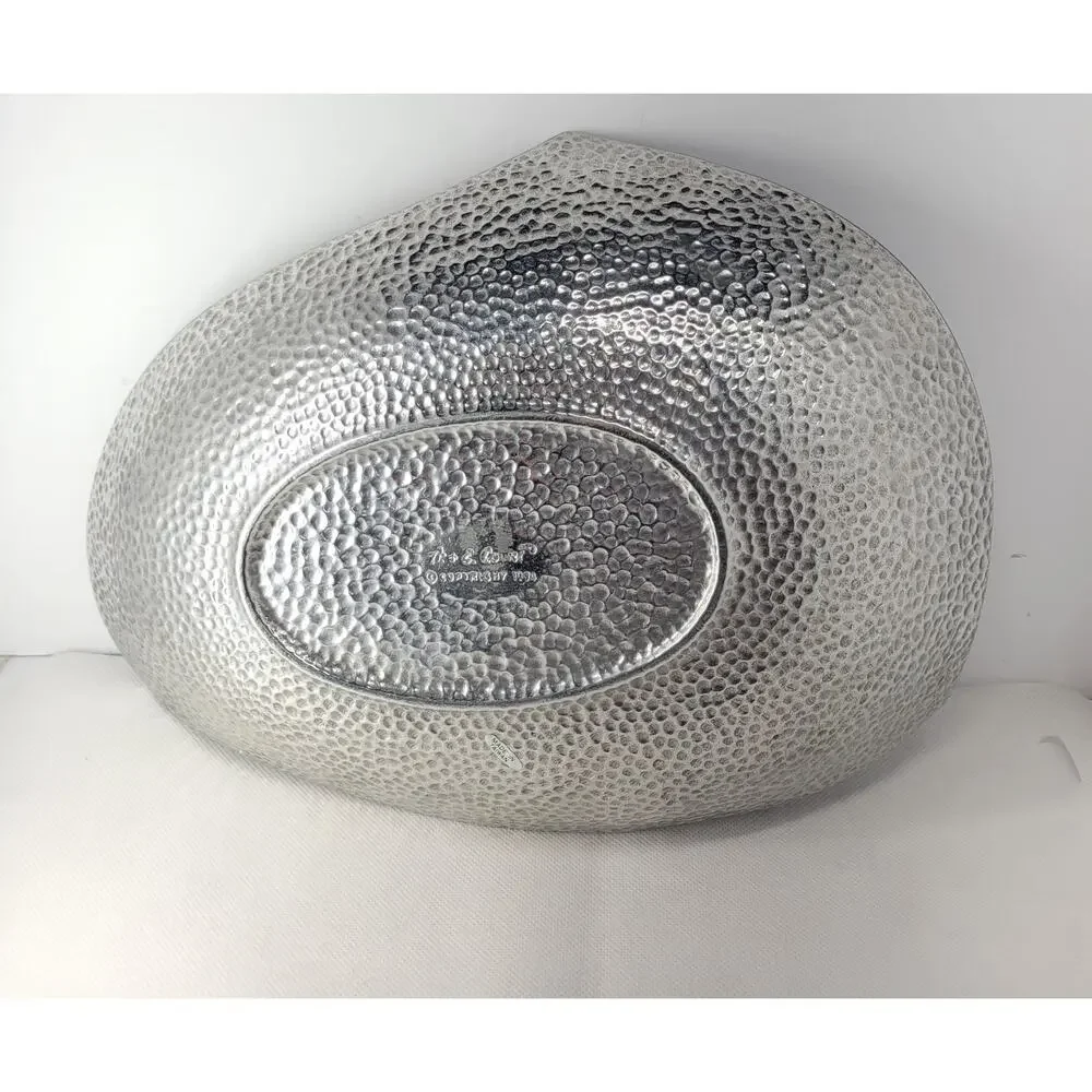 Vintage 1994 Arthur Court A&E Designs Hammered Aluminum Serving Bowl 12”
